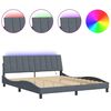 vidaXL Bed Frame with LED without Mattress "Hanko" Dark Grey 180x200 cm Velvet