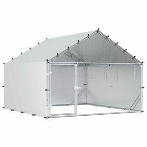 vidaXL H&ouml;nsg&aring;rd med tak Silver 200 x 200 x 150 cm Galvaniserat st&aring;l
