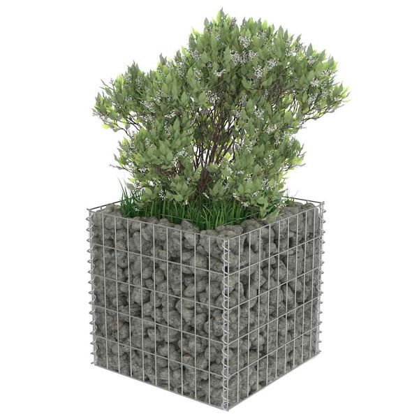 vidaXL Planteringsgabion upph&ouml;jd galvaniserat st&aring;l 50x50x50 cm