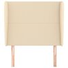 vidaXL Sänggavel med kanter gräddvit 83x23x118/128 cm tyg