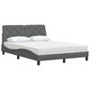 vidaXL Bed with Mattress Dark Grey 140x200 cm Fabric