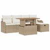 vidaXL Tr&auml;dg&aring;rdsoffset 6 st Beige konstrotting