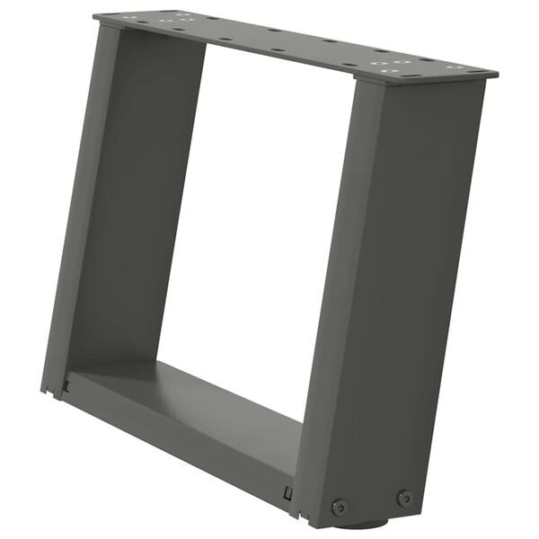 vidaXL Soffbordsben U-formade 2 st antracit 40x(30-31) cm st&aring;l