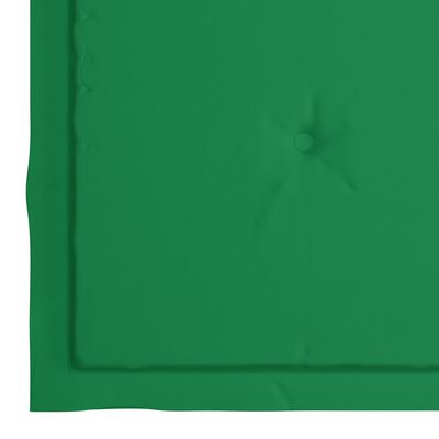 vidaXL Matstolar 2 st med dynor grön massiv teak