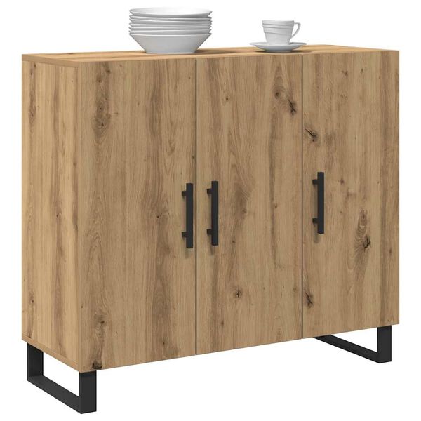vidaXL Sideboard Artisan Ek 90 x 34 x 80 cm Konstruerat tr&auml;