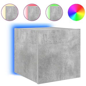 vidaXL V&auml;ggmonterad tv-b&auml;nk LED betonggr&aring; 30,5x35x30 cm