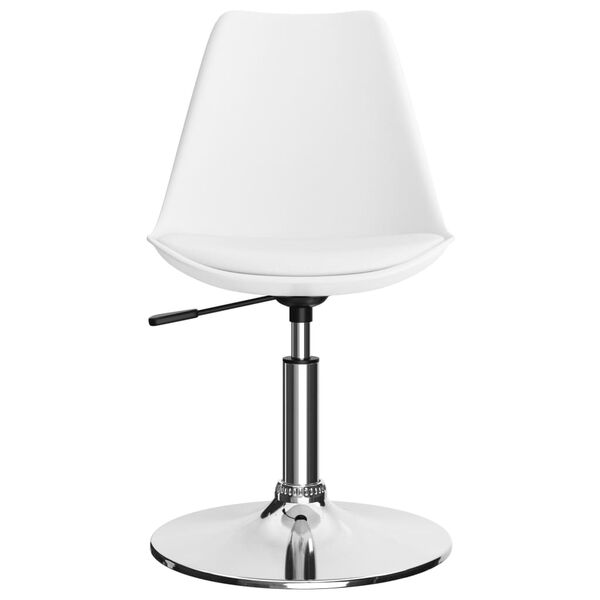 vidaXL Snurrbara matstolar 4 st vit konstläder