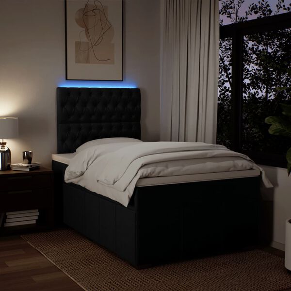 vidaXL Rams&auml;ng med madrass svart 120x190 cm tyg