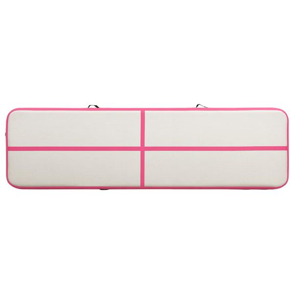 vidaXL Uppbl&aring;sbar gymnastikmatta med pump 700x100x20 cm PVC rosa
