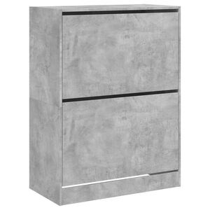 vidaXL Skosk&aring;p med 2 flip-l&aring;dor betonggr&aring; 80x42x108 cm