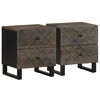 vidaXL S&auml;ngbord 2 st svart 40x33x46 cm massivt mangotr&auml;
