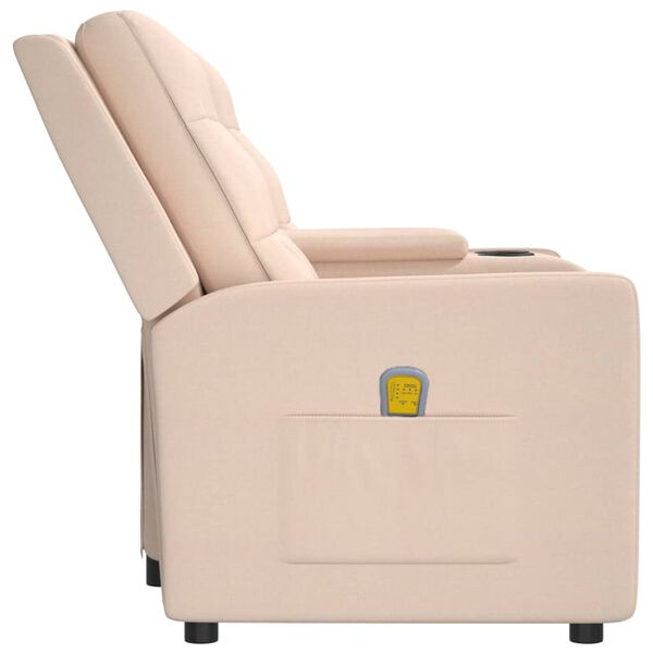 vidaXL Massagefåtölj med kopphållare 2-sits gräddvit