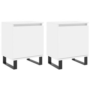 vidaXL S&auml;ngbord 2 st vit 40x30x50 cm konstruerat tr&auml;