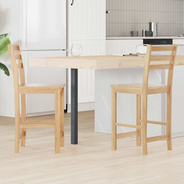 vidaXL Matstolar 2 pcs Naturf&auml;rg 40 x 47,5 x 99,5 cm Massiv Gummitr&auml;