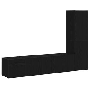 vidaXL TV-b&auml;nkset 4 pcs Svart Ek 130,5 x 30 x 140 cm Konstruerat tr&auml;