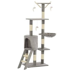 vidaXL Kattr&auml;d med kl&ouml;spelare i sisal 138 cm gr&aring;