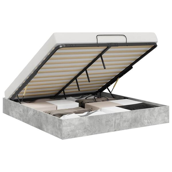 vidaXL Ottoman S&auml;ngram Betonggr&aring; 160 x 200 cm Konstruerat tr&auml;