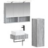 vidaXL Badrumssk&aring;psset 4 pcs Gr&aring; Sonoma 50 x 14,5 x 70 cm