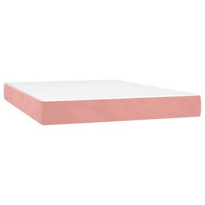 vidaXL Pocketres&aring;rmadrass rosa 140x190x20 cm sammet