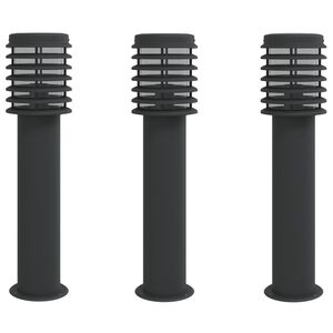 vidaXL Utomhusgolvlampor 3 st svart 60 cm rostfritt st&aring;l
