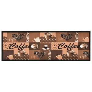 vidaXL K&ouml;ksmatta maskintv&auml;ttbar kaffe brun 45x150 cm