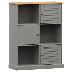 vidaXL Bokhylla VIGO gr&aring; 90x35x114,5 cm massiv furu