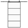 vidaXL Skjutd&ouml;rr med beslag svart 102,5x205 cm ESG-glas