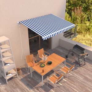 vidaXL Automatisk markis 300x250 cm bl&aring; och vit