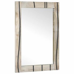 vidaXL Badrumsspegel Vit 50 x 2,5 x 70 cm Glas och massivt mangotr&auml;