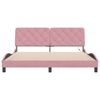 vidaXL Bed Frame with LED without Mattress Pink 180x200 cm Velvet