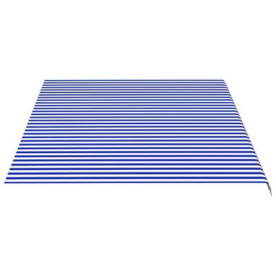 vidaXL Markisväv blå och vit 5x3,5 m