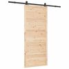 vidaXL Skjutd&ouml;rr Naturf&auml;rg 100 x 208 cm Massiv furu