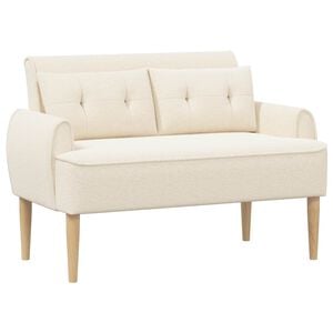 vidaXL Loveseat med knapprapport Gr&auml;ddvit 117 x 67 x 77 cm Boucl&eacute;