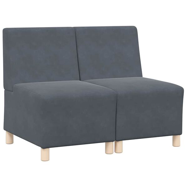 vidaXL Modulsofa utan armst&ouml;d 2 pcs M&ouml;rkgr&aring; 55 x 74 x 82 cm Sammet