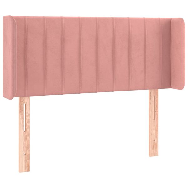 vidaXL S&auml;nggavel med kanter rosa 83x16x78/88 cm sammet