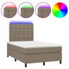 vidaXL Rams&auml;ng med madrass & LED taupe 120x190 cm tyg