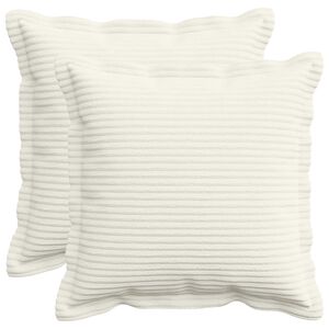 vidaXL Kudd&ouml;verdrag 2 st HOUTEN Gr&auml;ddvit 30 x 30 cm manchester