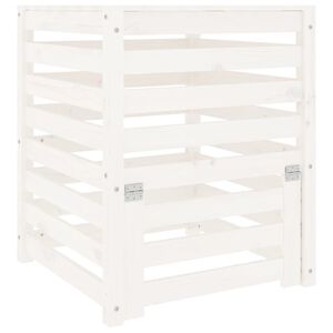 vidaXL Kompostl&aring;da vit 63,5x63,5x77,5 cm massiv furu