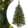vidaXL Mini julgran 60 cm 25 LED-lampor Varmvit PVC Gr&ouml;n