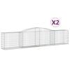 vidaXL Gabioner b&aring;gformade 2 st 400x50x80/100 cm galvaniserat j&auml;rn