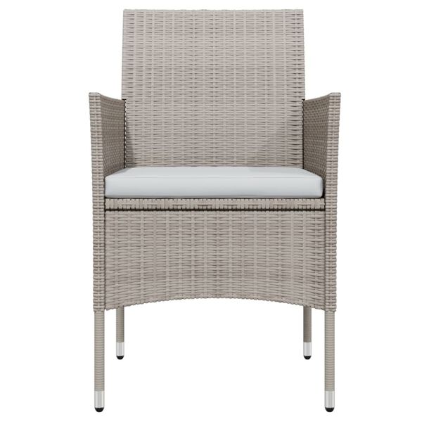 vidaXL Matgrupp för trädgården med dynor 9 delar beige och svart