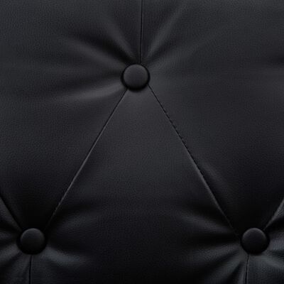 vidaXL Chesterfieldsoffa 2-sits konstläderklädsel svart