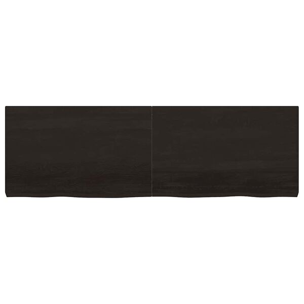 vidaXL Bordsskiva mörkbrun 160x50x(2-6) cm behandlad massiv ek