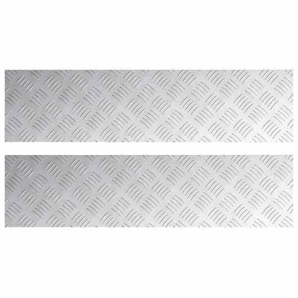 vidaXL Trappsteg Rektangul&auml;r 2 pcs Silver 80 x 20 cm Aluminium