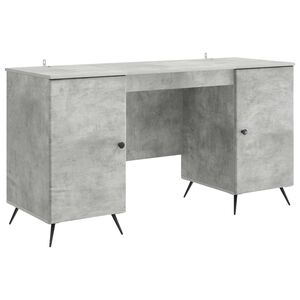 vidaXL Skrivbord Betonggr&aring; 142,5 x 50 x 75 cm Konstruerat tr&auml;
