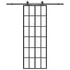vidaXL Skjutd&ouml;rr med beslag svart 76x205 cm ESG-glas