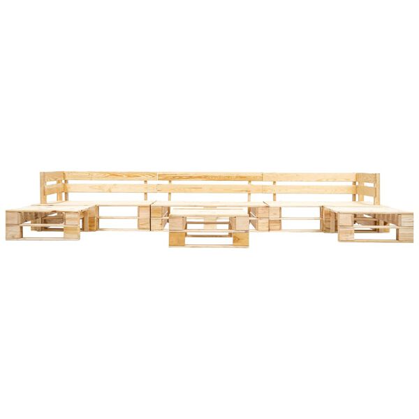 vidaXL Pallsoffa 6 delar med gr&aring; dynor tr&auml;