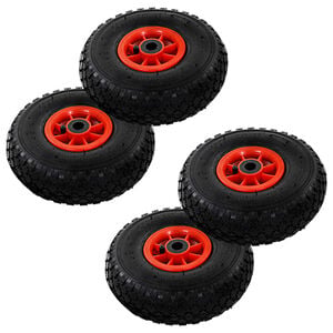 vidaXL Hjul f&ouml;r s&auml;ckk&auml;rra 4 st gummi 3.00-4 (245x82)