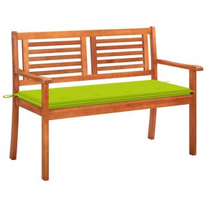 vidaXL Tr&auml;dg&aring;rdsb&auml;nk 2-sits med dyna 120 cm massivt eukalyptustr&auml;