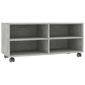 vidaXL Tv-b&auml;nk med hjul betonggr&aring; 90x35x35 cm konstruerat tr&auml;